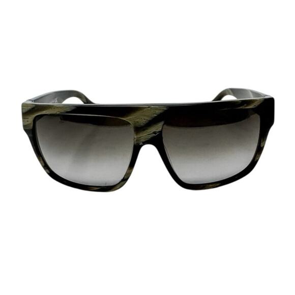 Balenciaga Inlaid Stripe Wood Grain Square Shield Sunglasses BA56-61B w/ case - Picture 4 of 9